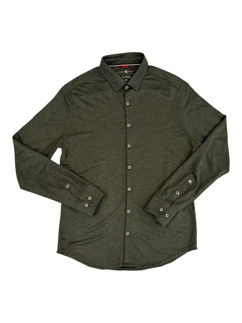 Stone Rose Men's Green Long Sleeve Button Down Shirt Size Medium